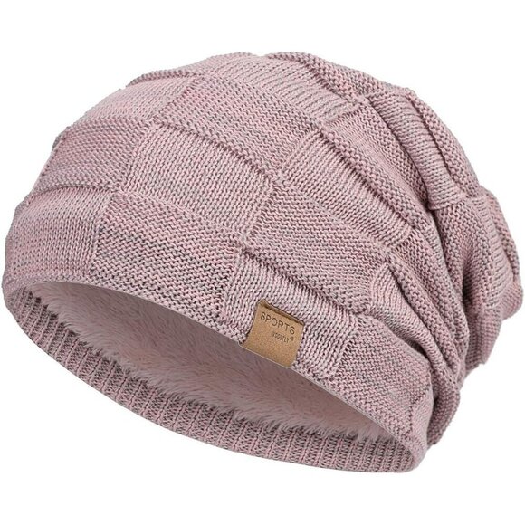 Other - Men’s pink Winter Beanies Knit Hats Lined Thick Warm Stocking Cap for Guys